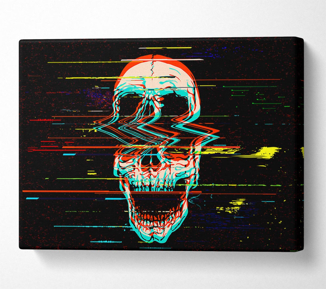 Picture of Waves Through A Skull Canvas Print Wall Art