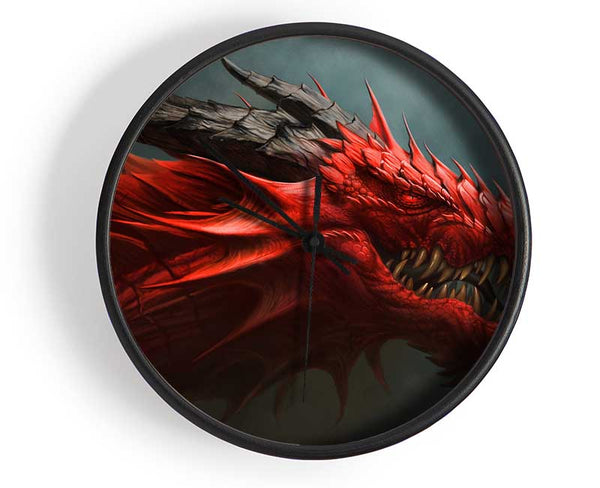 Red Nasty Dragon Clock - Wallart-Direct UK