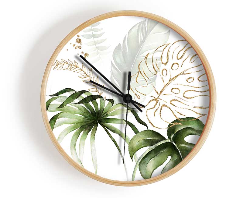 Beautiful Cheese Plant Clock - Wallart-Direct UK