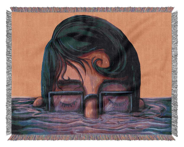 Submersing In The Ocean Woven Blanket