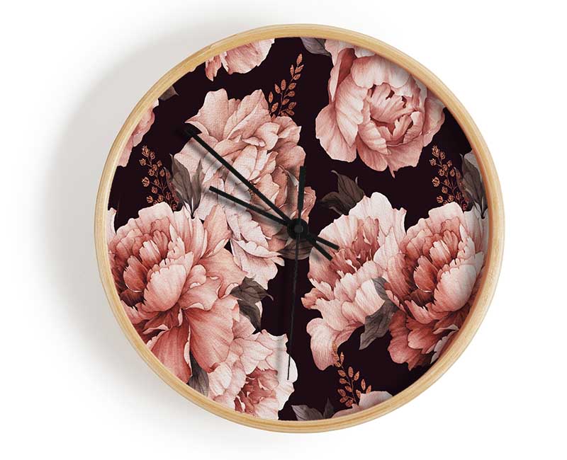 Pink Carnation Beauty Clock - Wallart-Direct UK