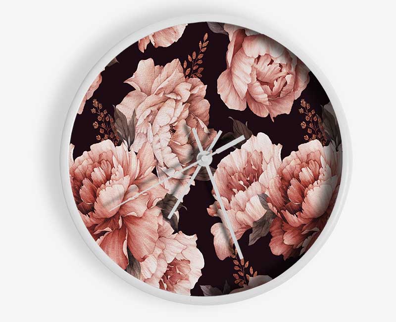 Pink Carnation Beauty Clock - Wallart-Direct UK