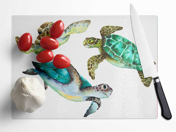 Seaturtle Love Glass Chopping Board