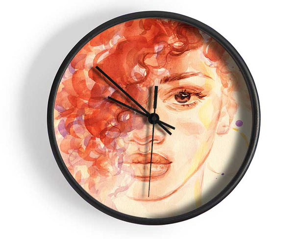 The Face Of Watercolour Clock - Wallart-Direct UK