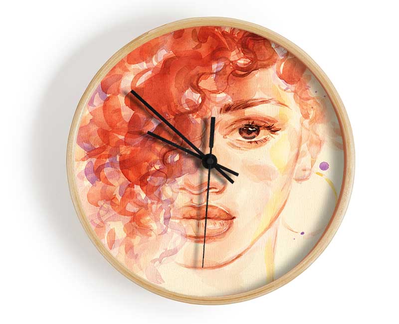 The Face Of Watercolour Clock - Wallart-Direct UK