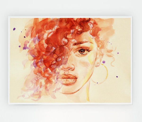 The Face Of Watercolour Print Poster Wall Art