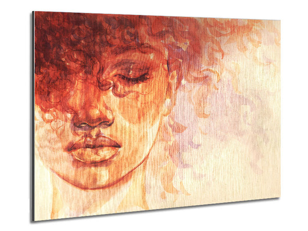 Orange Portrait Of Watercolour