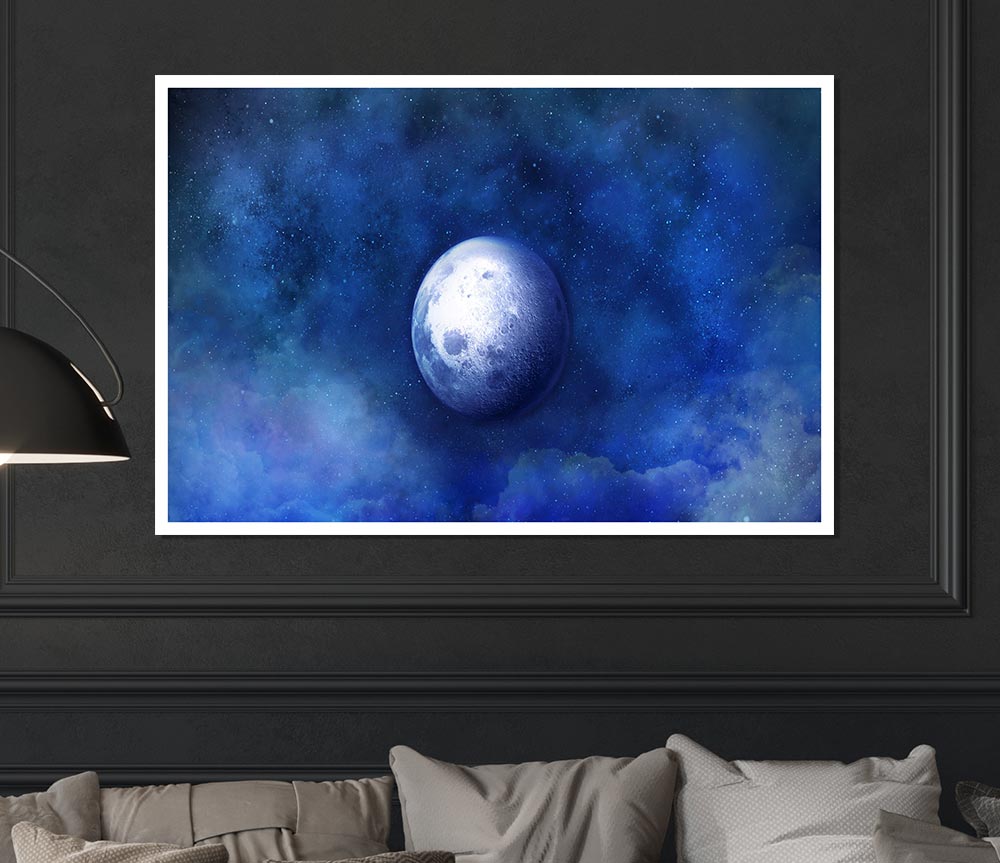 The Blue Moon Beauty Print Poster Wall Art