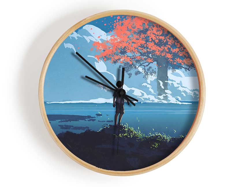 The River To The Tree Clock - Wallart-Direct UK