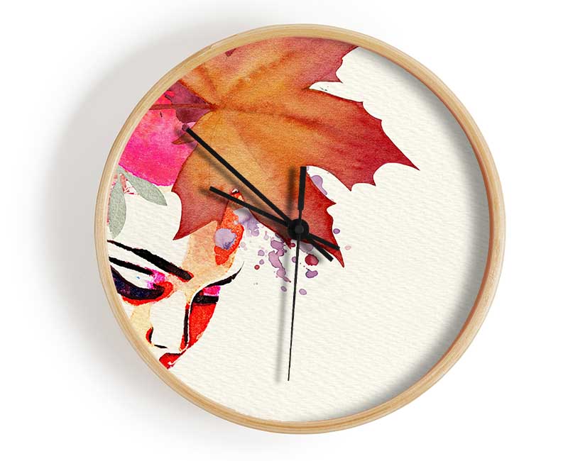 Autumn Leaf Woman Clock - Wallart-Direct UK