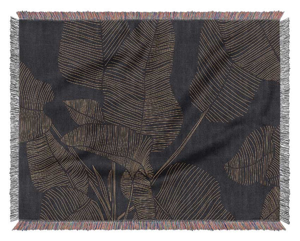 The Gold Lined Leaf Woven Blanket