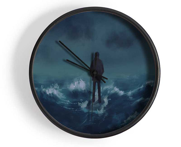 Standing On The Crashing Waves Clock - Wallart-Direct UK