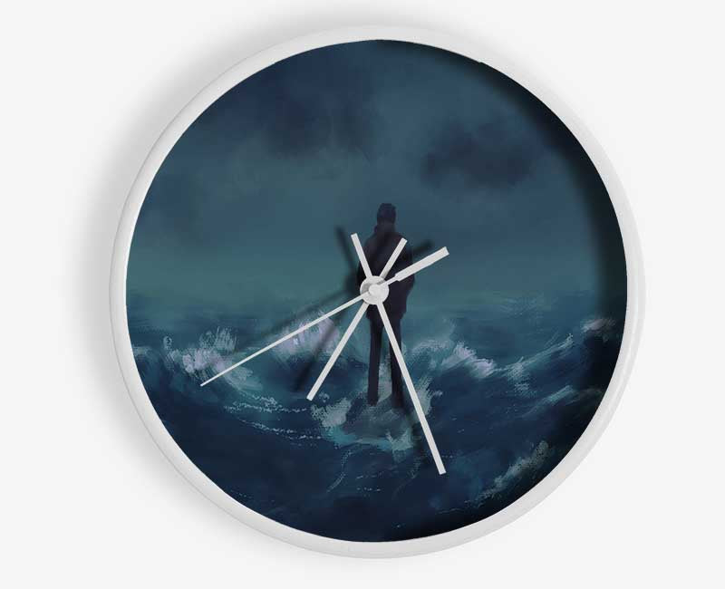 Standing On The Crashing Waves Clock - Wallart-Direct UK