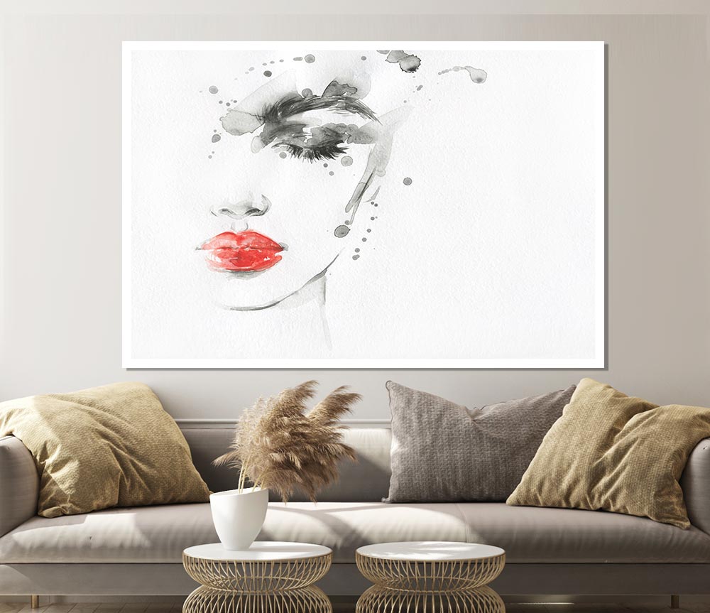 Watercolour Face Beauty Print Poster Wall Art