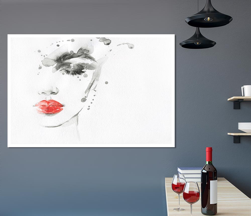 Watercolour Face Beauty Print Poster Wall Art