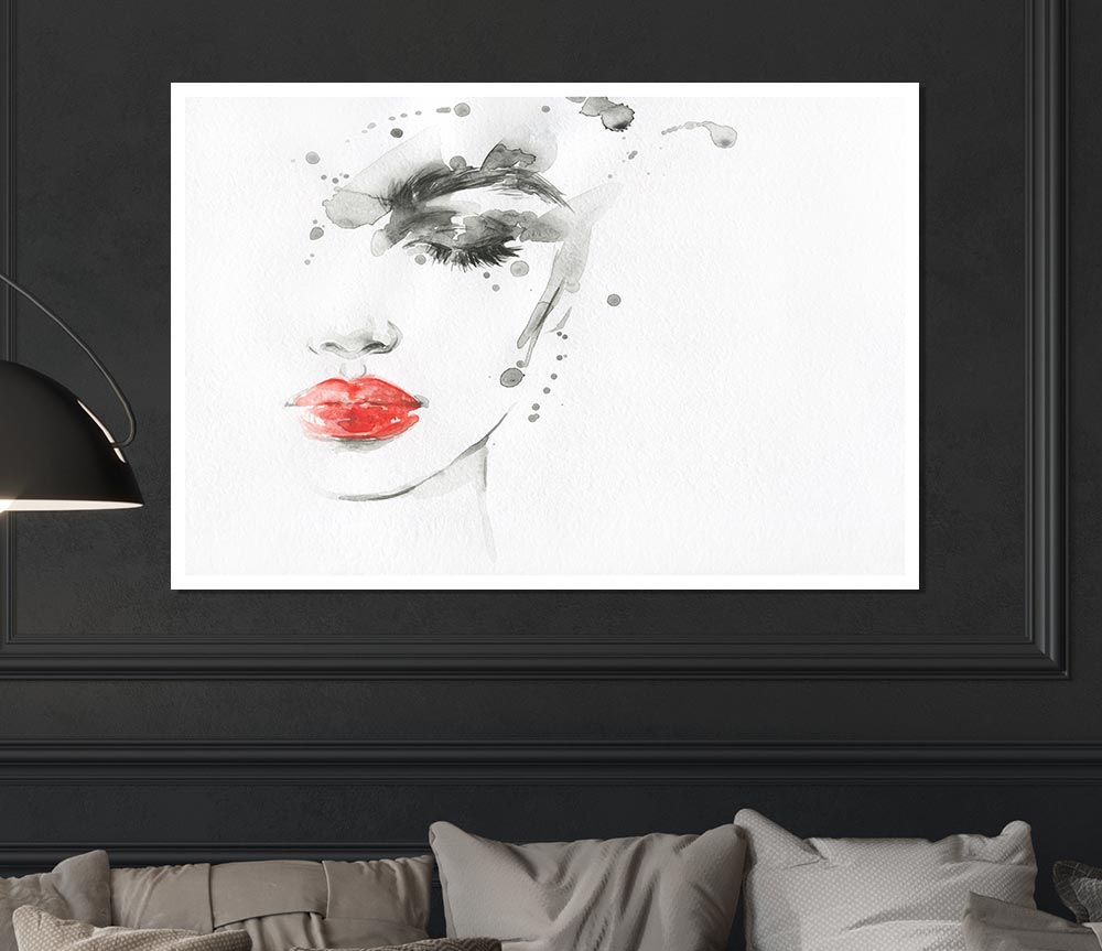 Watercolour Face Beauty Print Poster Wall Art