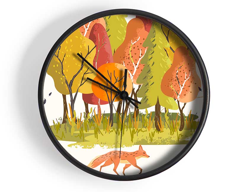 Fox In The Woodland Clock - Wallart-Direct UK