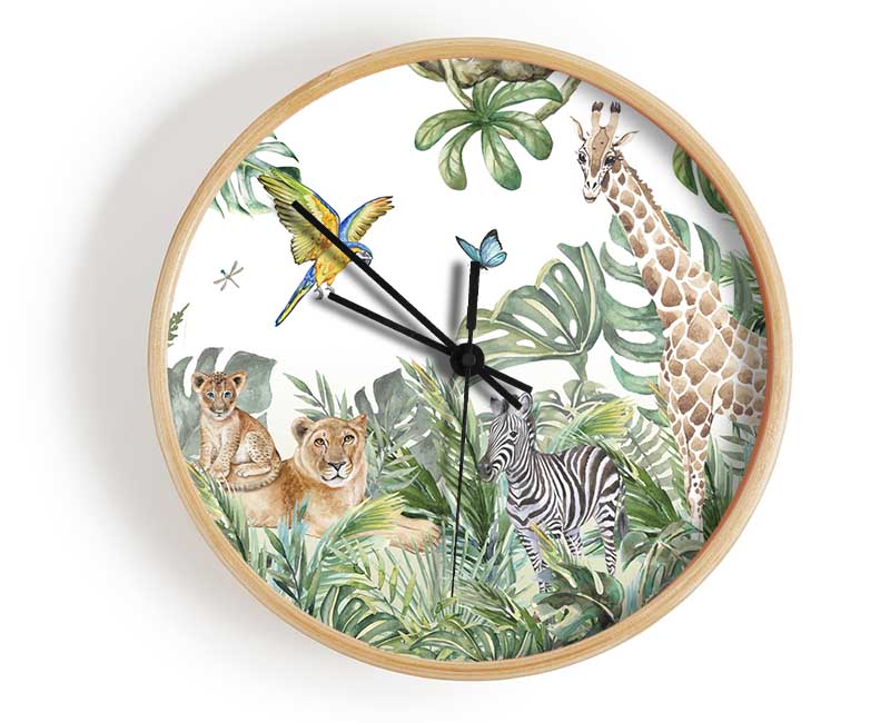 Safari Jungle Adventure Clock - Wallart-Direct UK