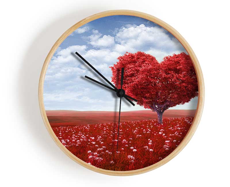 The Red Tree Heart Clock - Wallart-Direct UK