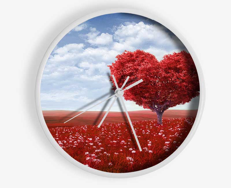 The Red Tree Heart Clock - Wallart-Direct UK