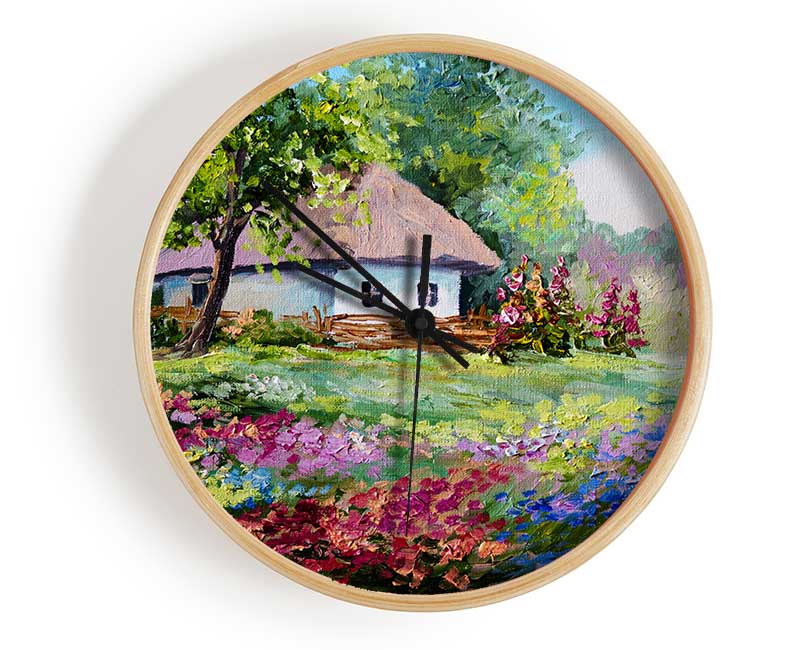 The Cottage Woodland Clock - Wallart-Direct UK