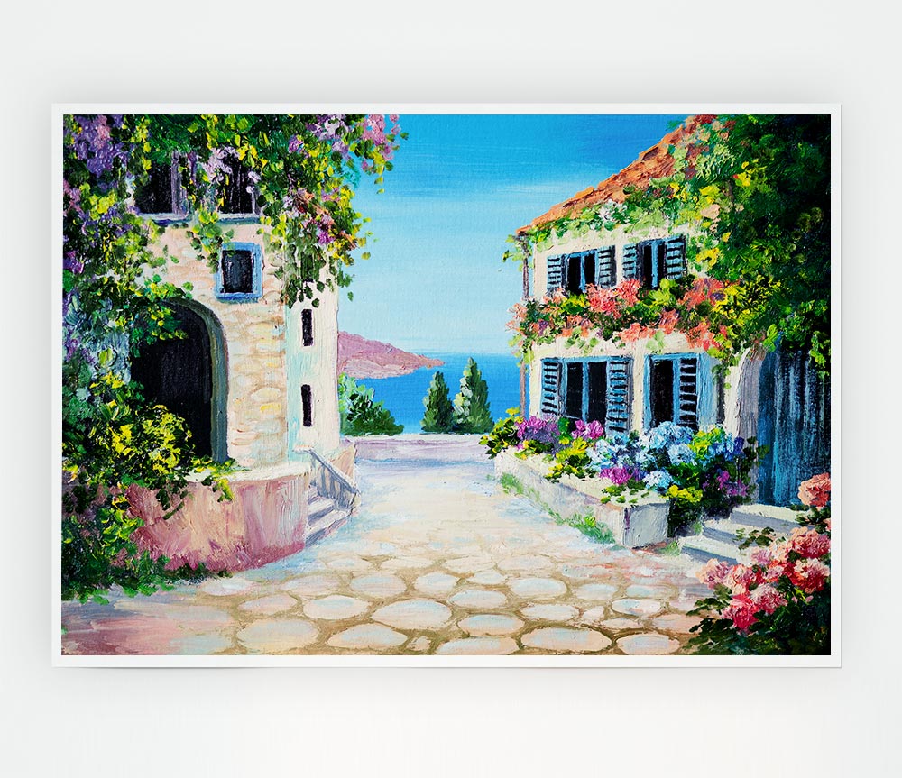 Italy By The Sea Print Poster Wall Art