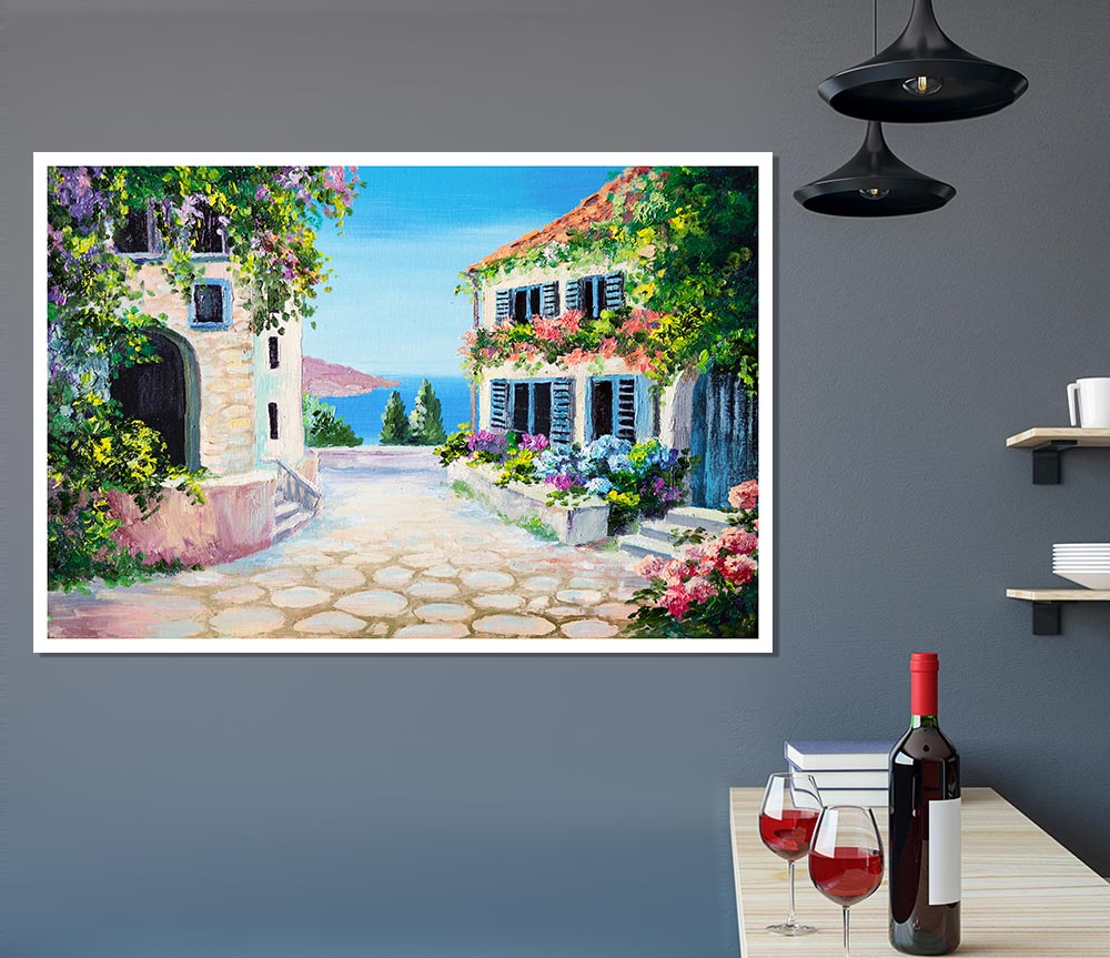 Italy By The Sea Print Poster Wall Art