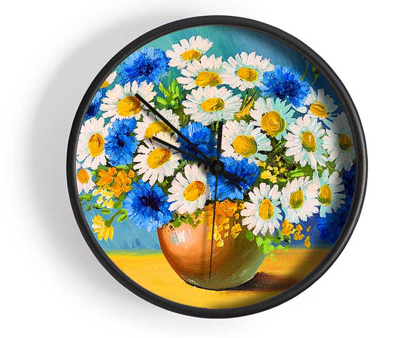 The Vase Of Daisies Clock - Wallart-Direct UK