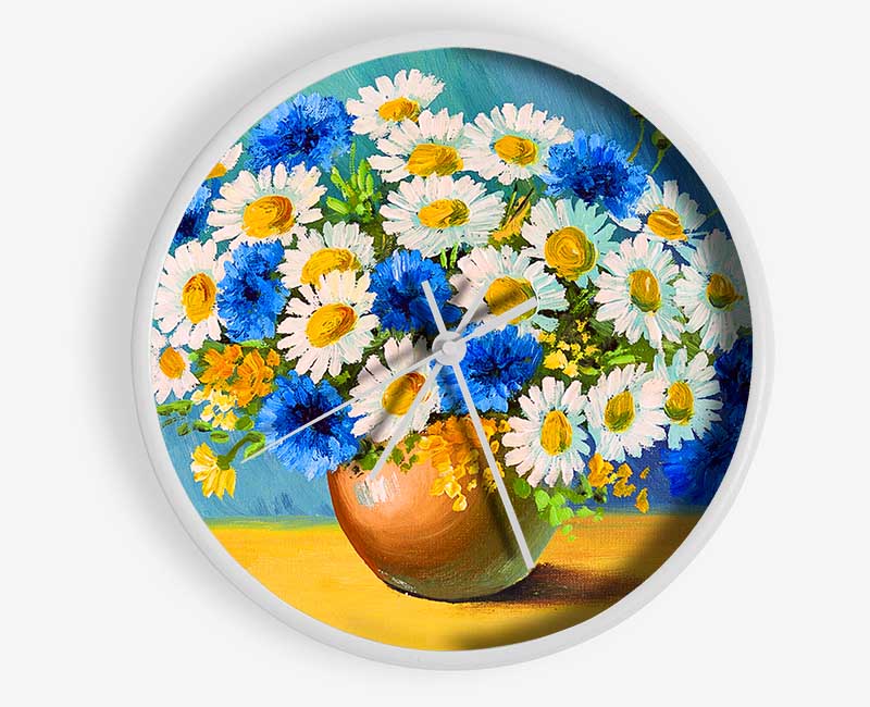 The Vase Of Daisies Clock - Wallart-Direct UK