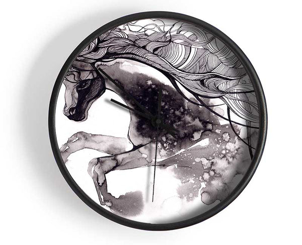 Long Haired Horse Clock - Wallart-Direct UK