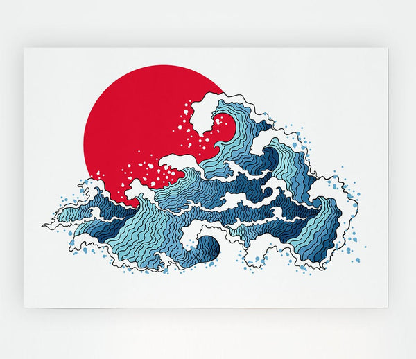 Crashing Waters Under The Sun Print Poster Wall Art