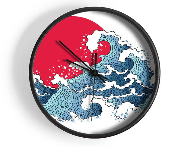 Crashing Waters Under The Sun Clock - Wallart-Direct UK