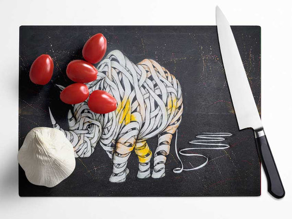 The Mummy Rhino Glass Chopping Board