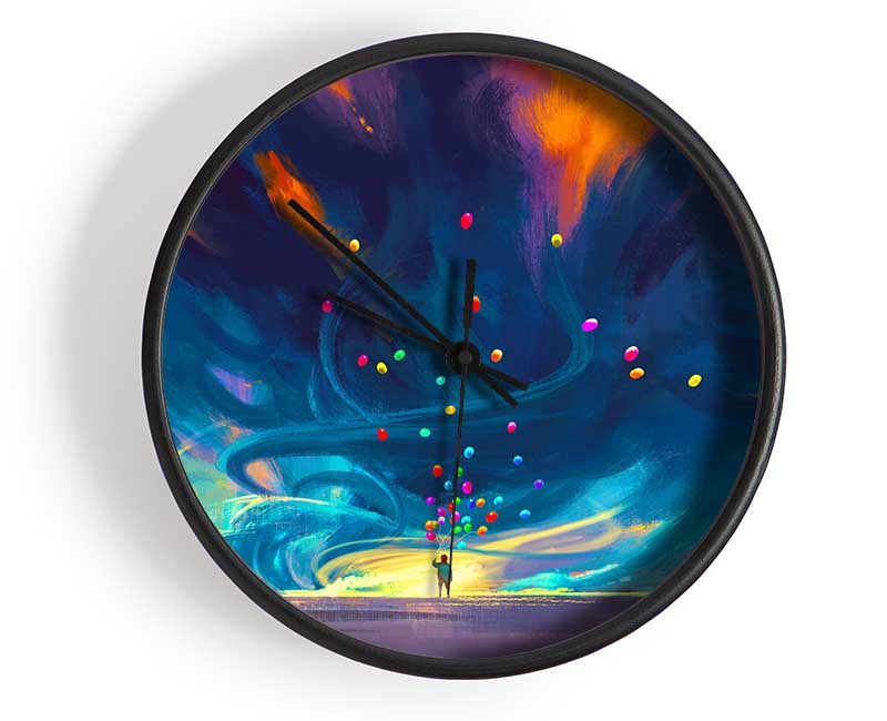 Swirling Skies Of Colour Clock - Wallart-Direct UK