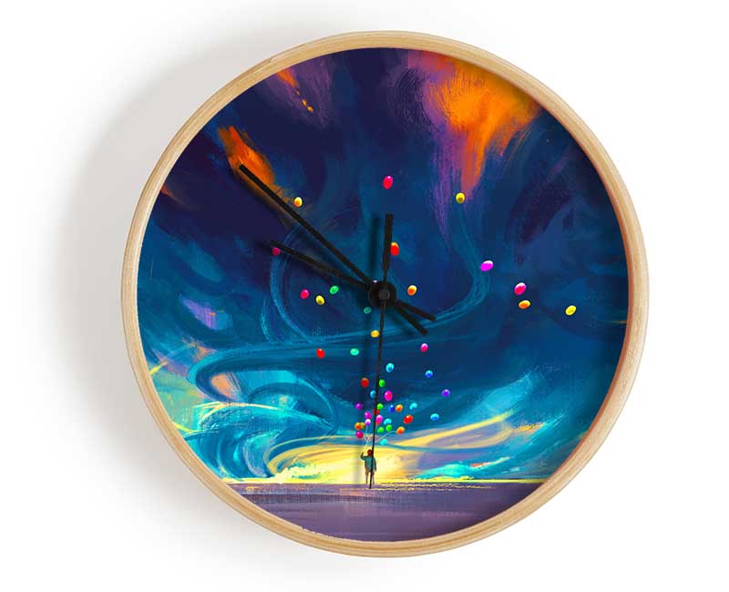 Swirling Skies Of Colour Clock - Wallart-Direct UK