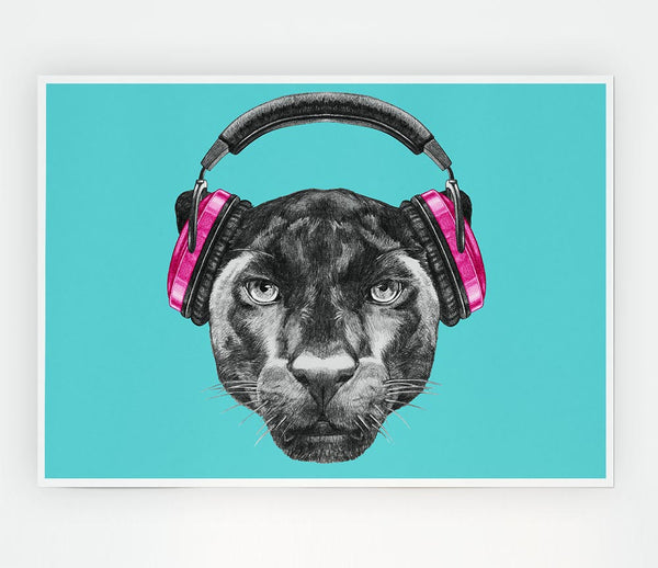 Headphone Jaguar Dj Print Poster Wall Art