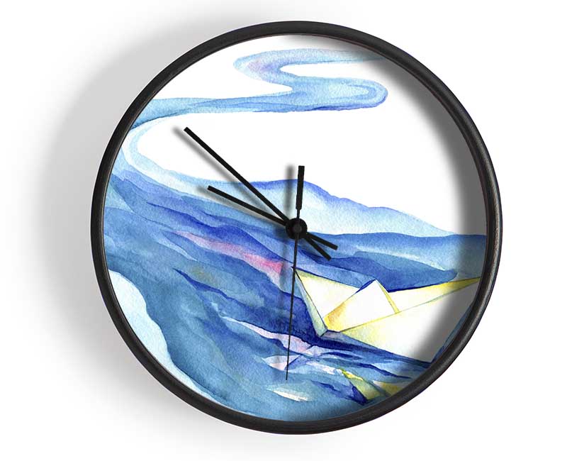 Paper Boat Down The Stream Clock - Wallart-Direct UK