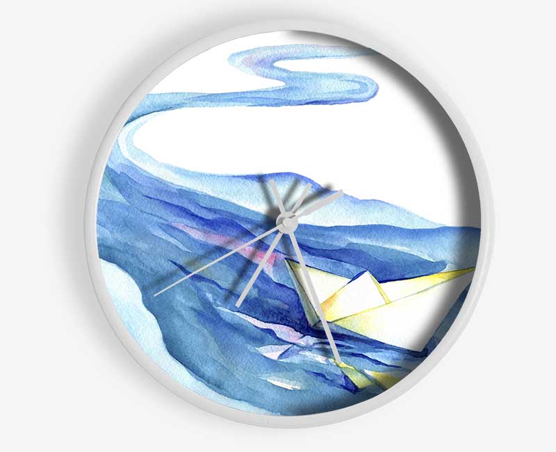 Paper Boat Down The Stream Clock - Wallart-Direct UK