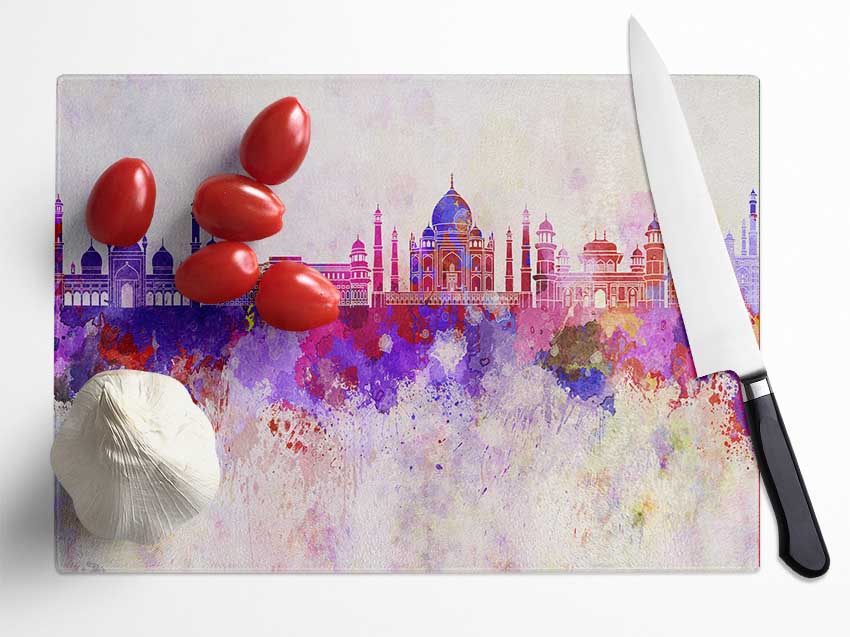 Color Explosion Dubai Glass Chopping Board