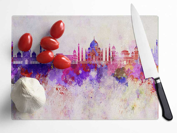 Color Explosion Dubai Glass Chopping Board