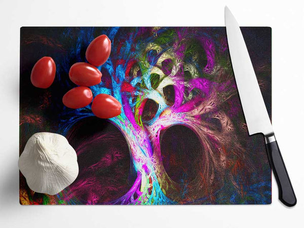 The Tree Of Life In Colour Glass Chopping Board