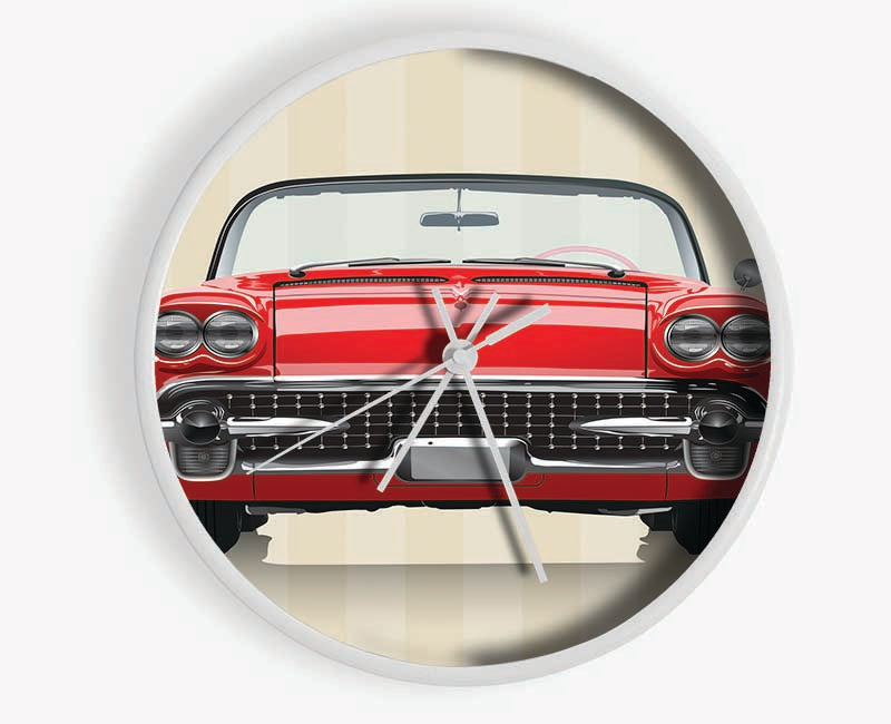 Classic American Car On Stripes Clock - Wallart-Direct UK