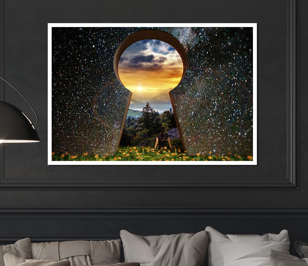 Key Hole Universe Print Poster Wall Art