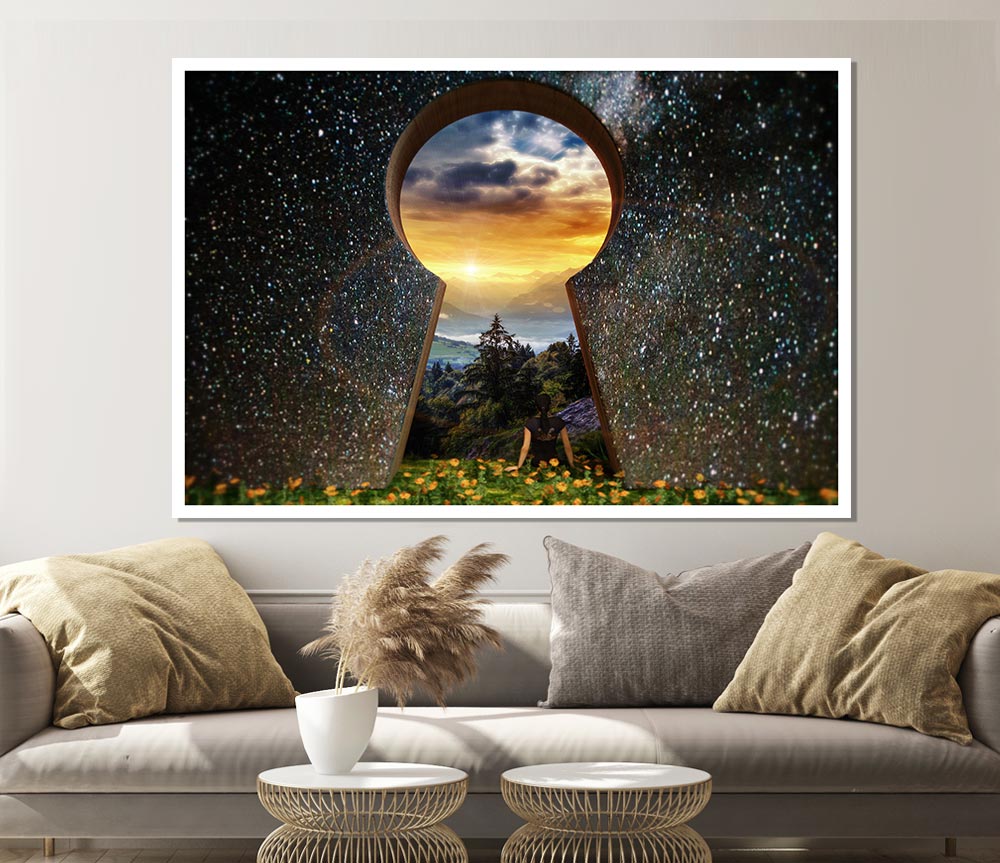 Key Hole Universe Print Poster Wall Art