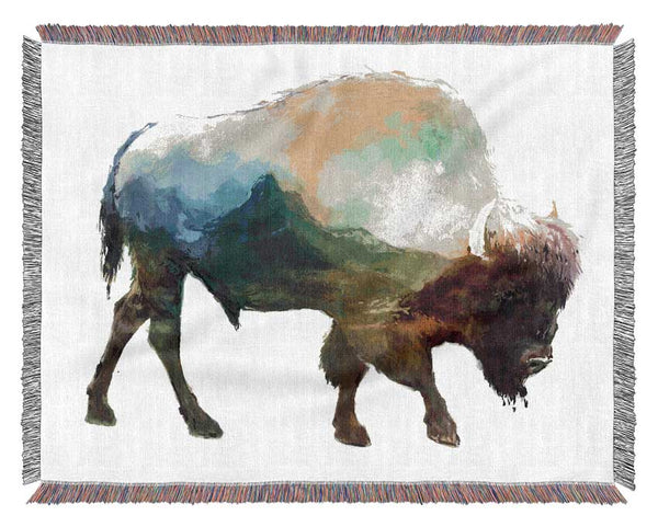 The Bison Of The Universe Woven Blanket