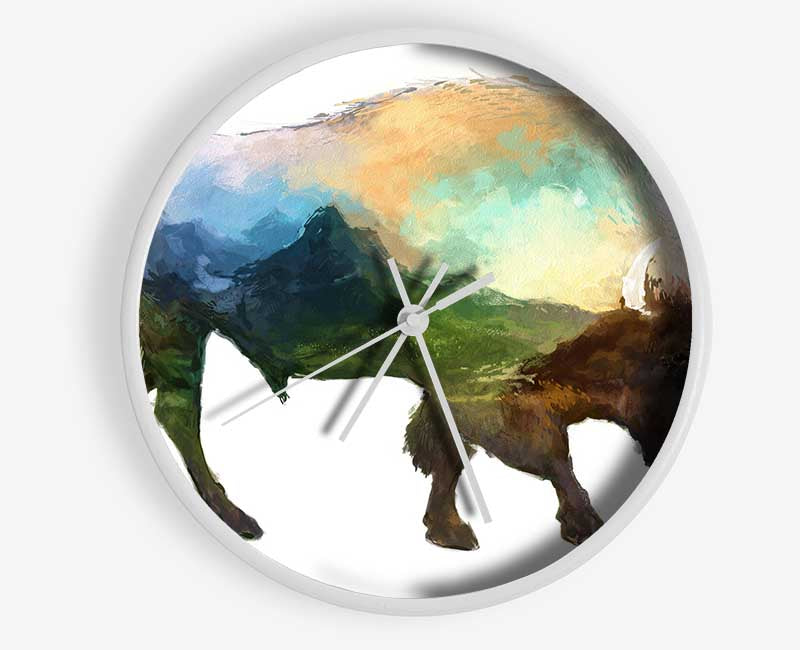 The Bison Of The Universe Clock - Wallart-Direct UK