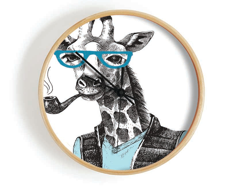 The Giraffe With Glasses Clock - Wallart-Direct UK