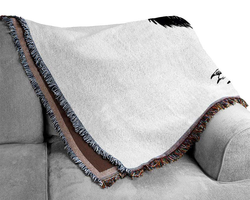 Hipster Crow Woven Blanket