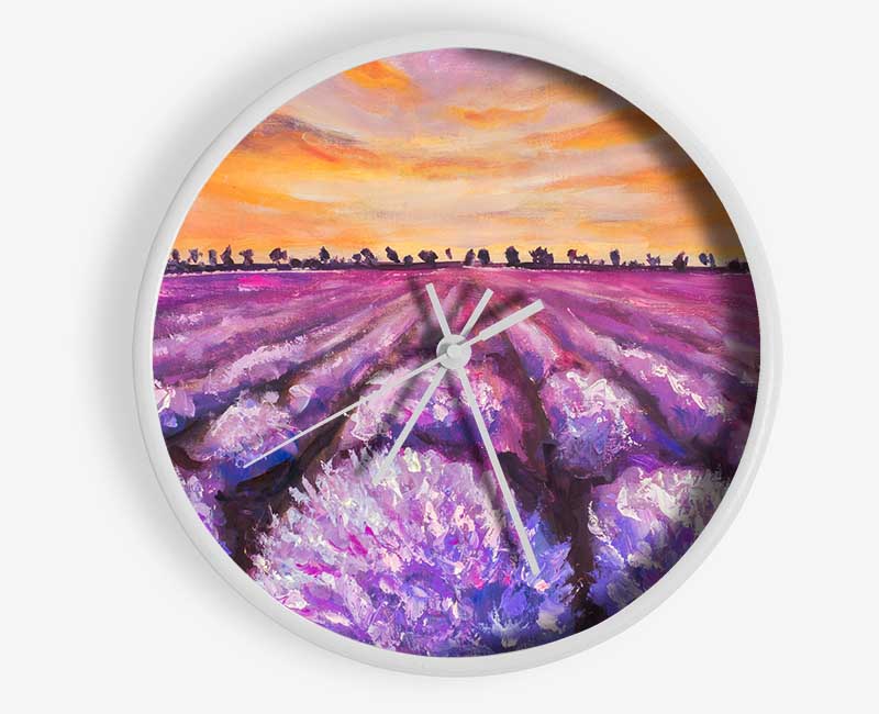 Lavender Fields Supreme Clock - Wallart-Direct UK