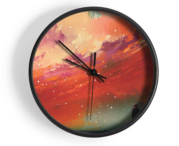 The Peach Universe Clock - Wallart-Direct UK